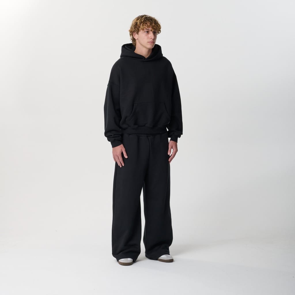 Jet Black Crop Hoodie