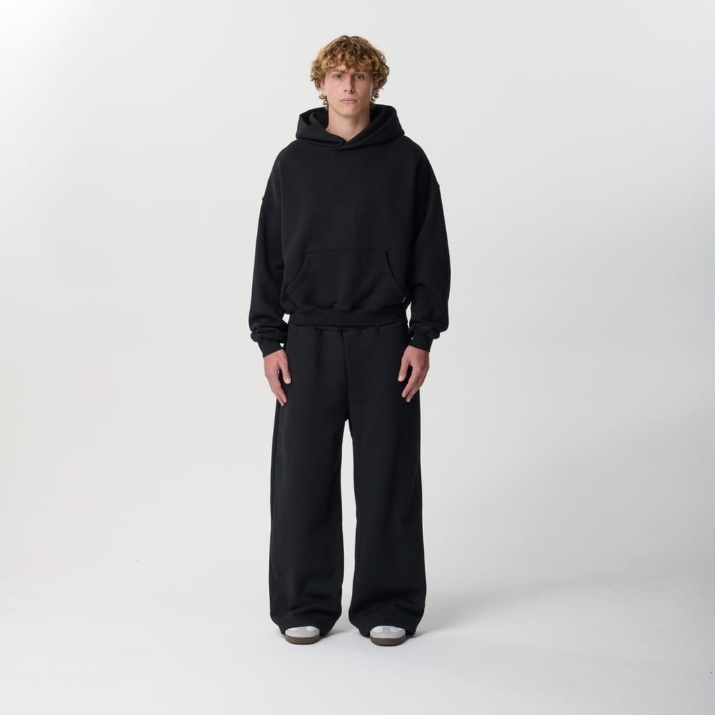 Jet Black Crop Hoodie