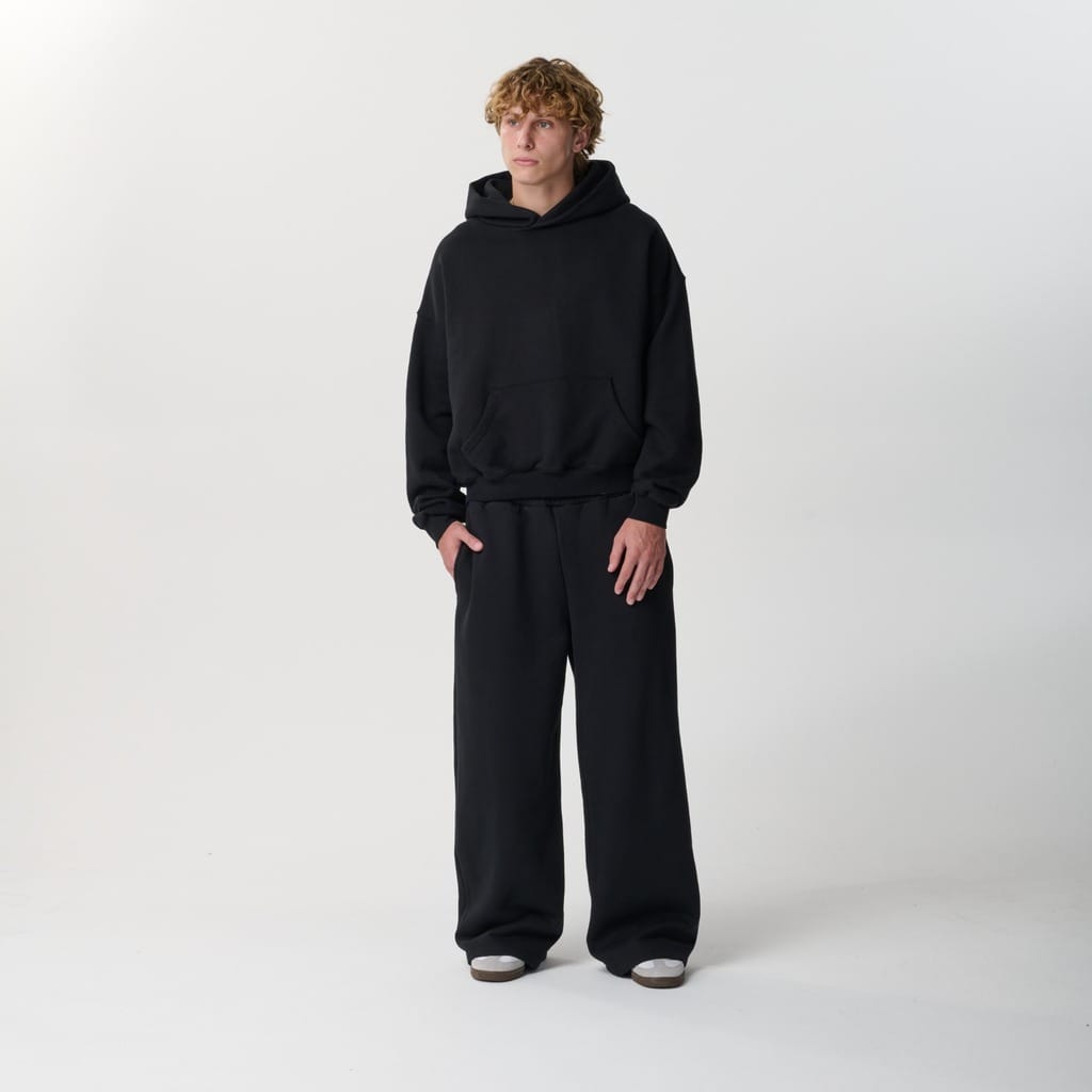 Jet Black Crop Hoodie