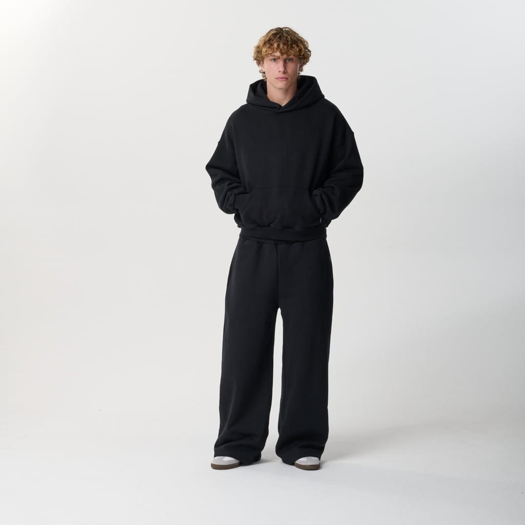 Jet Black Crop Hoodie