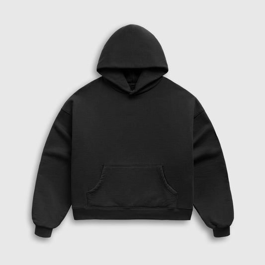 Jet Black Crop Hoodie