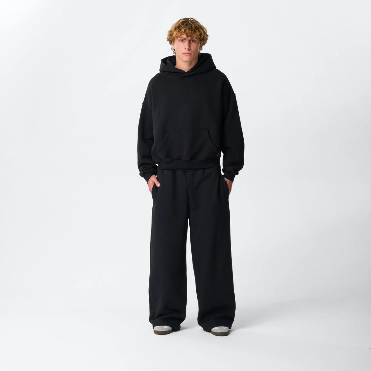 Jet Black Crop Hoodie